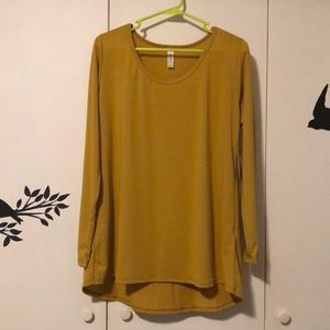 LuLaRoe Lynnae Women’s Size XL Mustard Yellow Long Sleeve Top New With Tags NWT